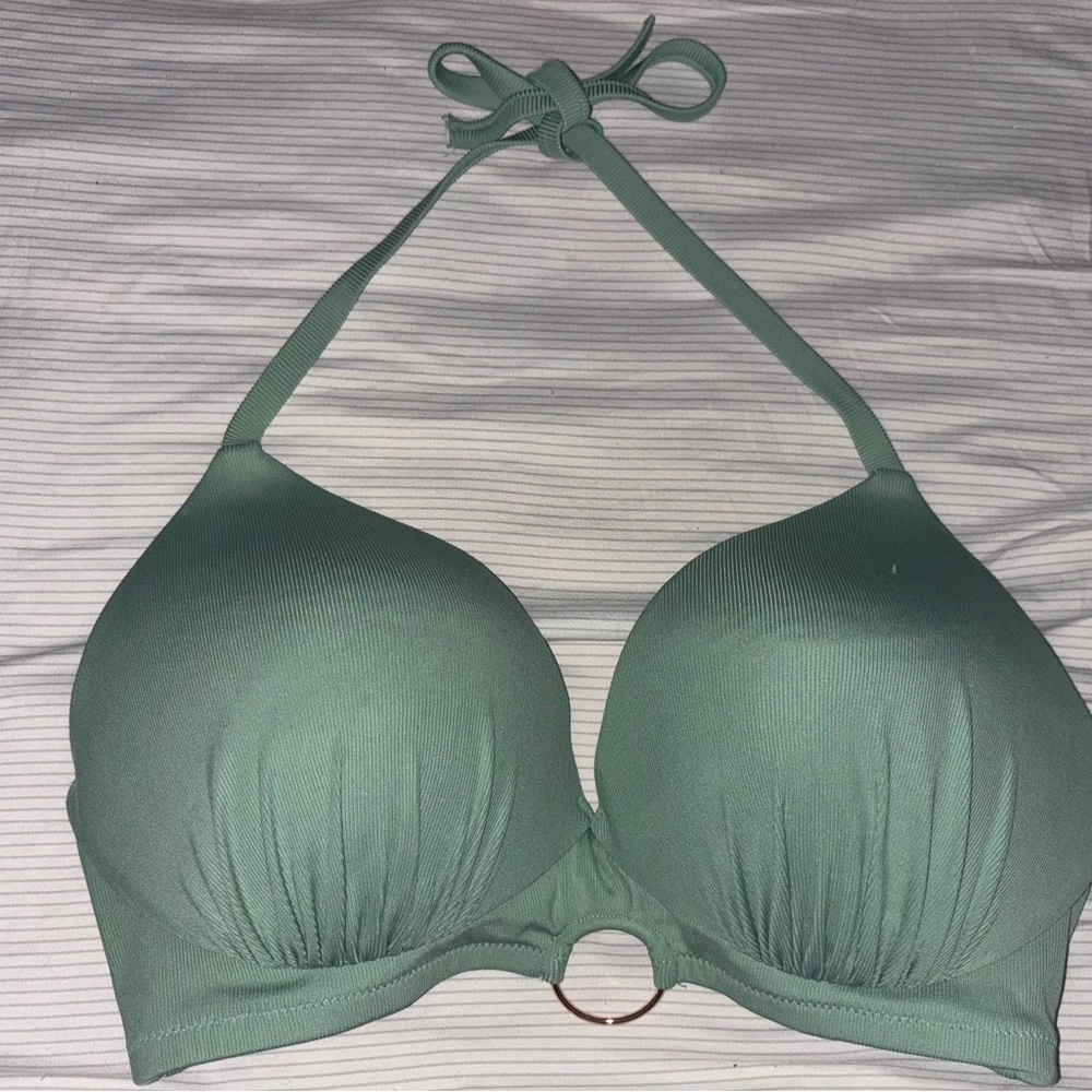 Green Halter Bikini Top